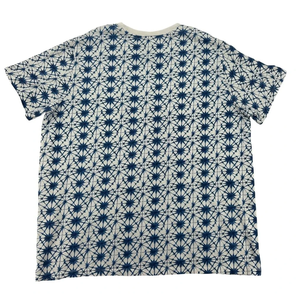 Levi's White & Blue Print Standard Fit Pocket T-Shirt Casual Top Logo Men's XL